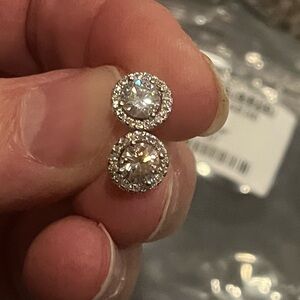 New Moissanite 1.0 carat .925 sterling Screw Back Studs
